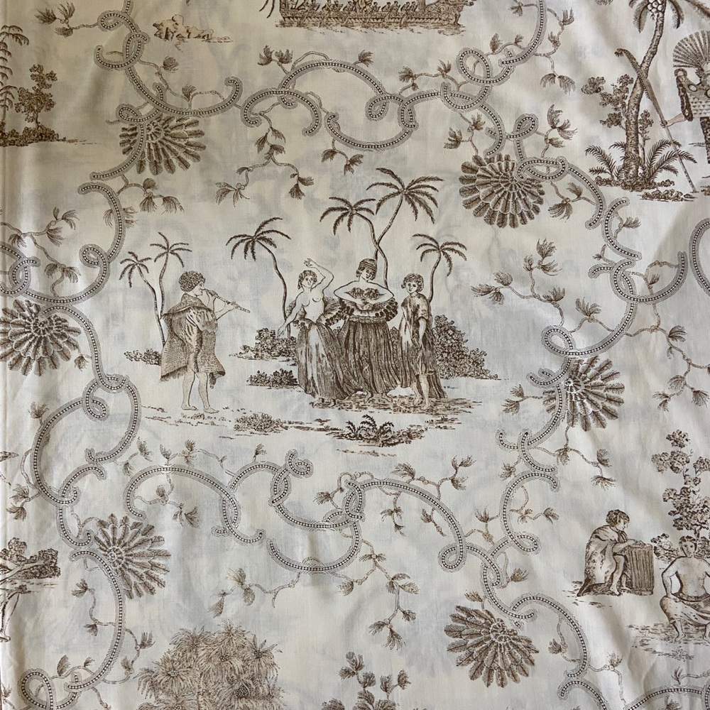 x2 Toile Hawaiian vintage print curtain panels